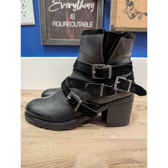 Freebird by Steven European Crossover Moto Ankle Boots Women’s 39 US 8 Rare - Picture 4 of 14